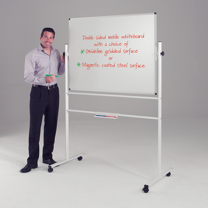 Free-Standing Whiteboard, 120 cm H x 120 cm W