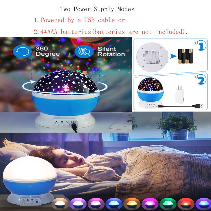 Star Projector 360 Degree Night Light And Cat Touch Lights Portable
