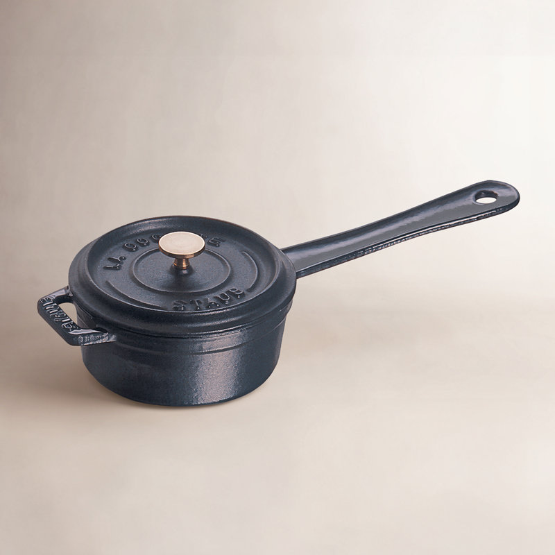 Staub Cast Iron 0.25qt Mini Saucepan, Matte Black 