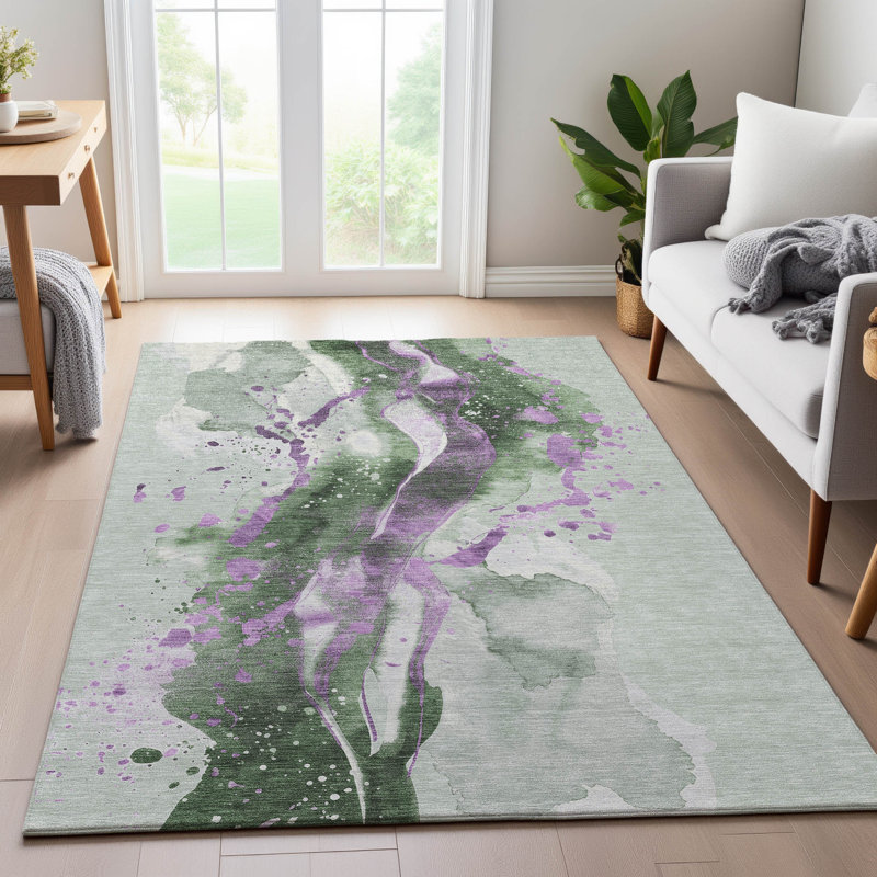 Premium Machine Washable Elize AMF1523 Abstract Rug, Rectangle 8' x 10'