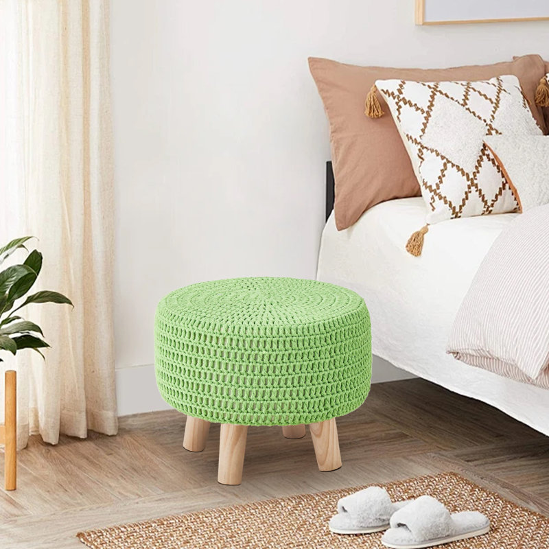 Wood Accent Stool, Light Green