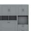 Lit escamotable simple mural avec placard, tiroirs et bureau