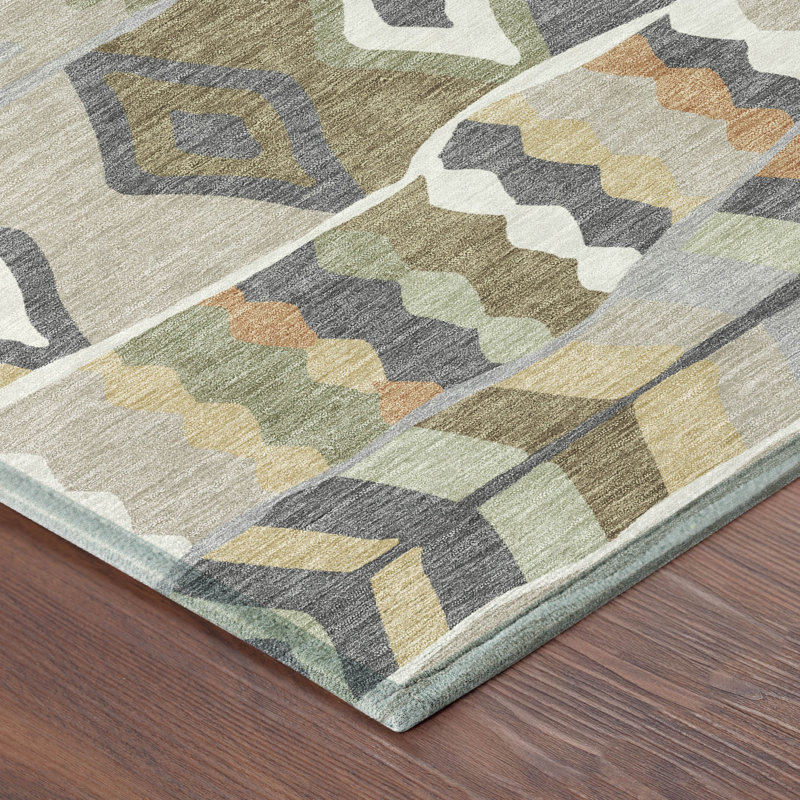 Machine Washable Indoor/Outdoor Chantille ACN2844 Lodge Rug, 1'8" x 2'6", Gray