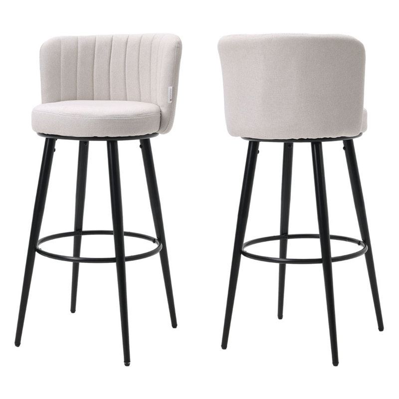 Bowne Upholstered Counter Stool with Metal Frame