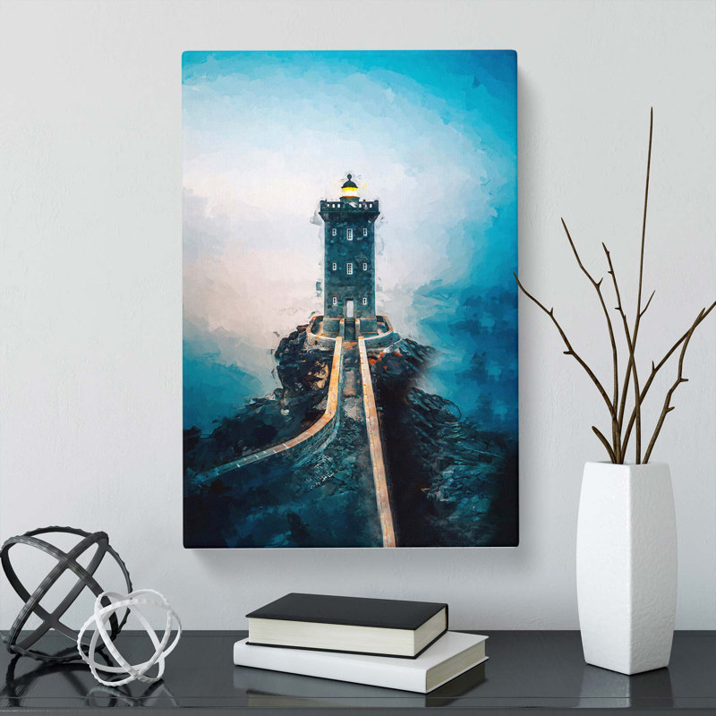 Lighthouse In Le Conquet France In Abstract - Wrapped Canvas, 76cm H x 50cm W x 3cm D