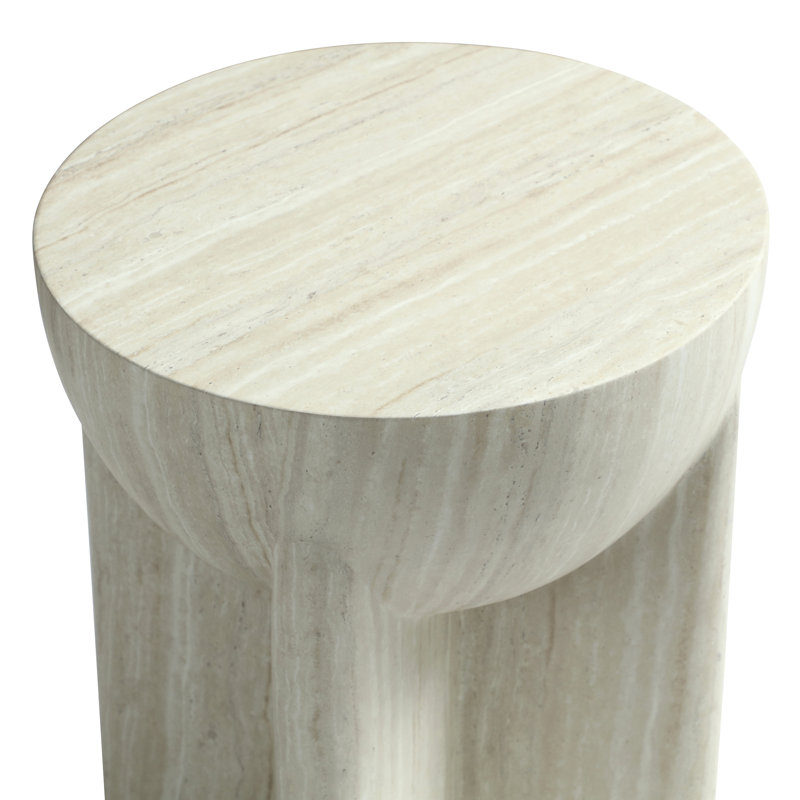 Table basse ronde moderne en faux marbre avec piètement sculptural - 39 cm de large, Small (18.5'' H X 15.4'' W X 15.4'' D)
