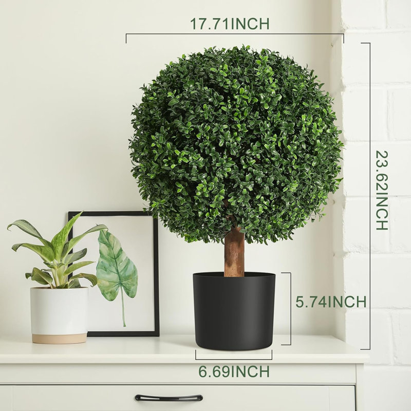 24 Inch Artificial Topiary Boxwood Ball Trees