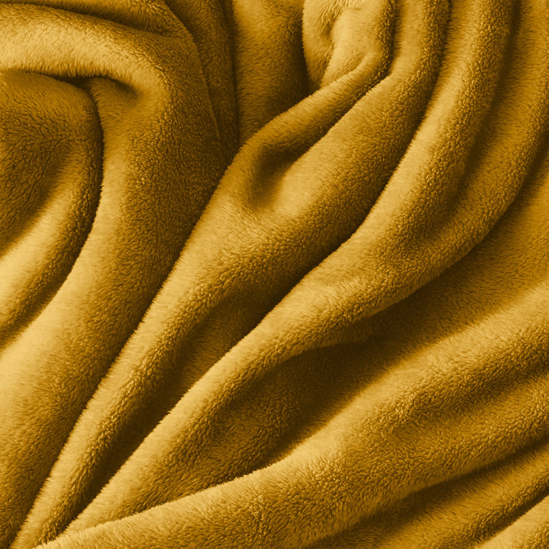 Makilah Sherpa Fleece Fur Blanket for Bed, Sofa Throw Soft all seasons , 200cm H x 150cm W, Yellow