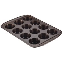 Choice 12 Cup 3.5 oz. Non-Stick Carbon Steel Muffin / Cupcake Pan - 11 x  14