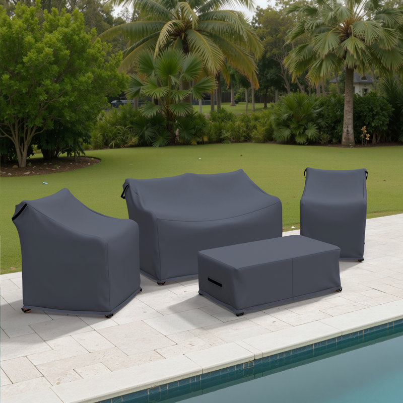 Serene Acacia Wood Outdoor Conversation Set Group Seating Patio Furniture Covers