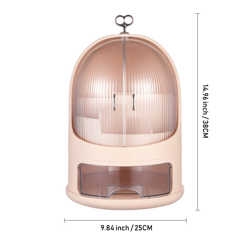 Plastic Makeup Organizer, Light Pink