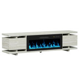 69"Media Console For TVs Up To 80" With Electric Fireplace, Large TV Stand with Led Light