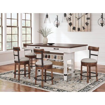 Valebeck Counter Height Dining Table and 4 Barstools