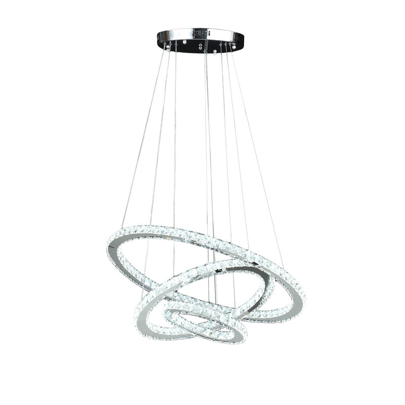 11,8 po À 47,2 po DE HAUTEUR RÉGLABLE À MOYENNE CRÉPAL MODULAIRE EN ACIER triple triple couleur blanc pur DEL DEL CHANDELIER À DISTANCE
