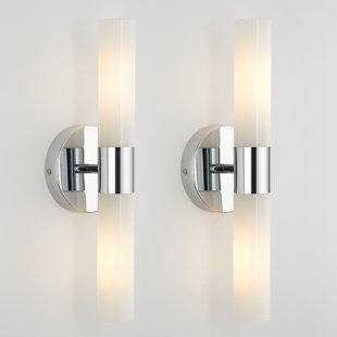 Opal Glass Double Tube Bathroom Vanity Light Fixture Set Of 2 Gold (Set of 2)