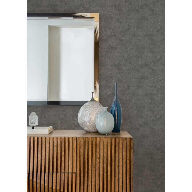 Cibola Metallic Wallpaper Roll, Dark Gray