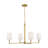 Thomas O'Brien Coughlin 4 Light Dining Room Chandelier With White Linen Shade-171525162-171525160