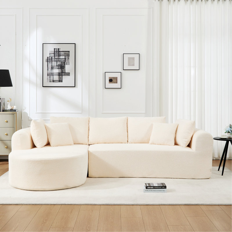 Sectional Couch, Sofa For Living Room, Ivory