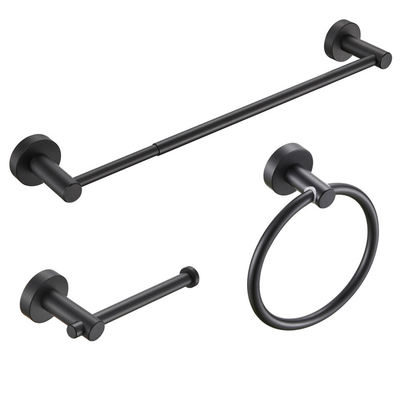 3 - Piece Bathroom Hardware Set, Black