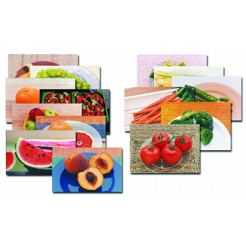 Colorful Fruits and Vegetables Nursery Poster Set, 14 Pieces