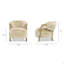 Fauteuil d'appoint rembourré 33 po, fourrure véritable beige taupe