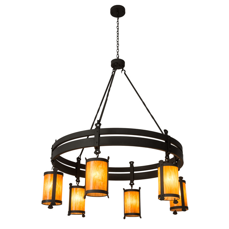 Beartooth 6 - Light Dimmable Wagon Wheel Chandelier