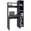 Bureau d'écriture, bureau moderne bleu marine avec deux tablettes supérieures et cinq casiers ouverts-788783382