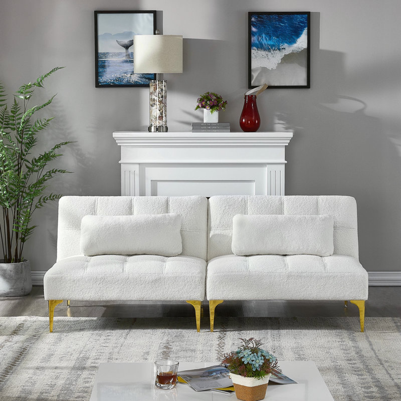 Tissu convertible futon avec pieds en métal