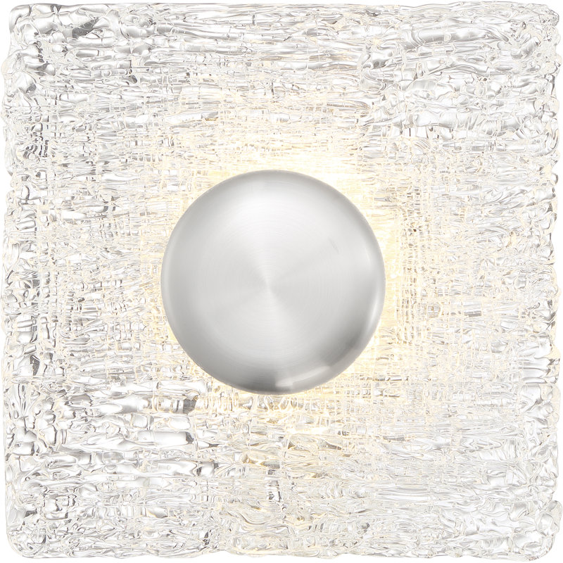 Plafonnier encastré unique à DEL 1 lumière 10,3 po Elyssa, Nickel poli