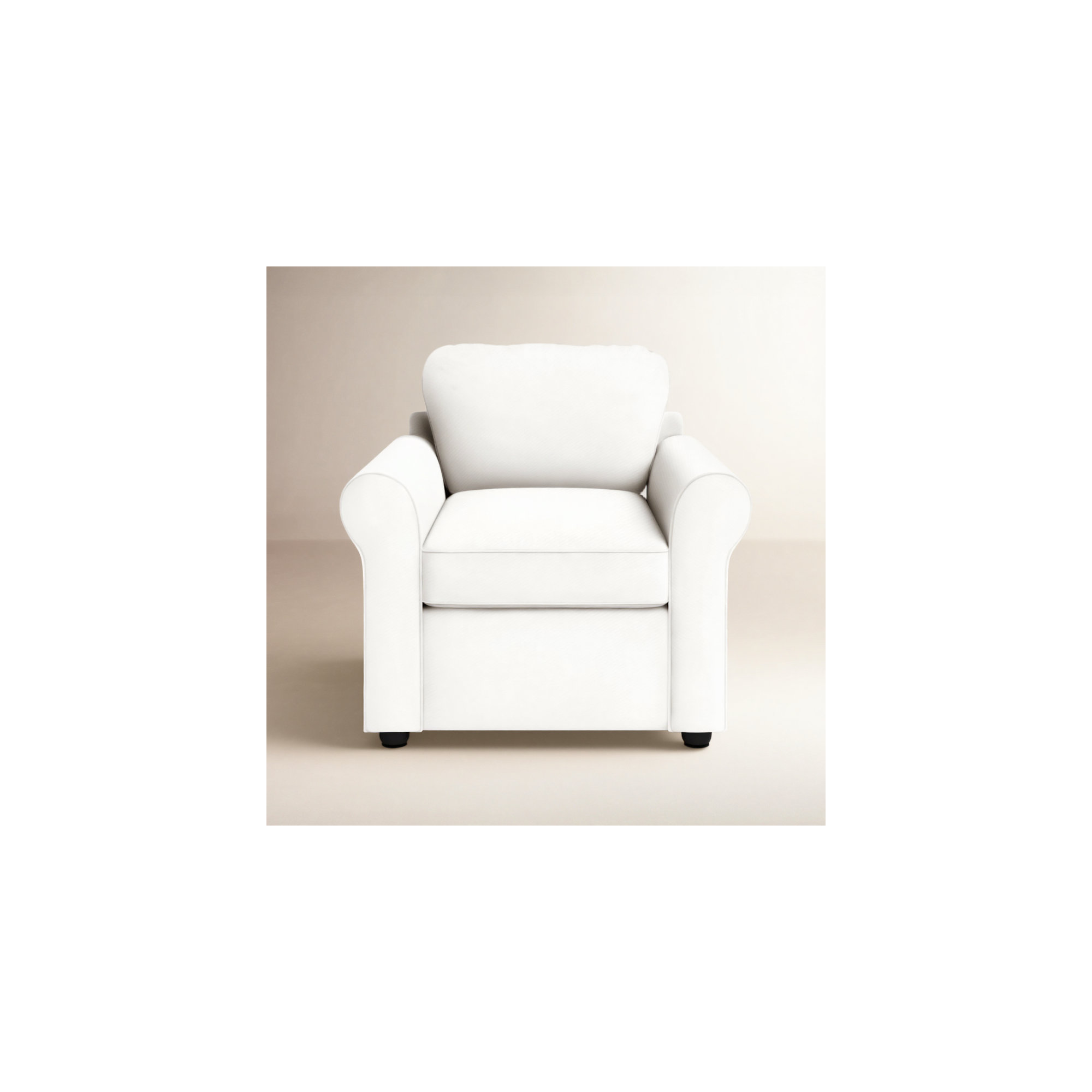 Warrington Upholstered Armchair, Classic Bleach White Twill