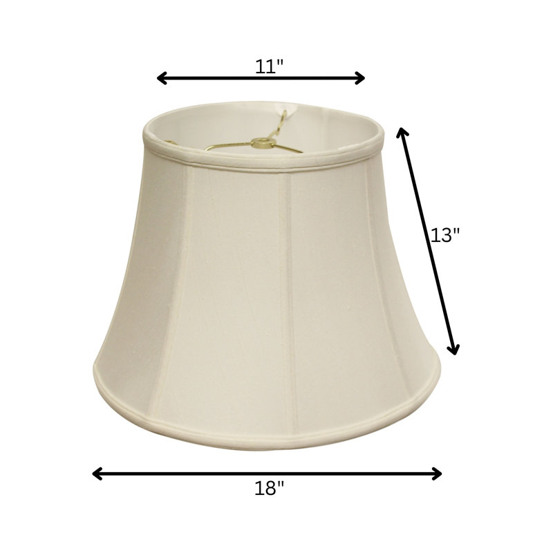 Abat-jour cloche en soie 13 "(araignée), Blanc, H 13 po x l 18 po x P 18 po