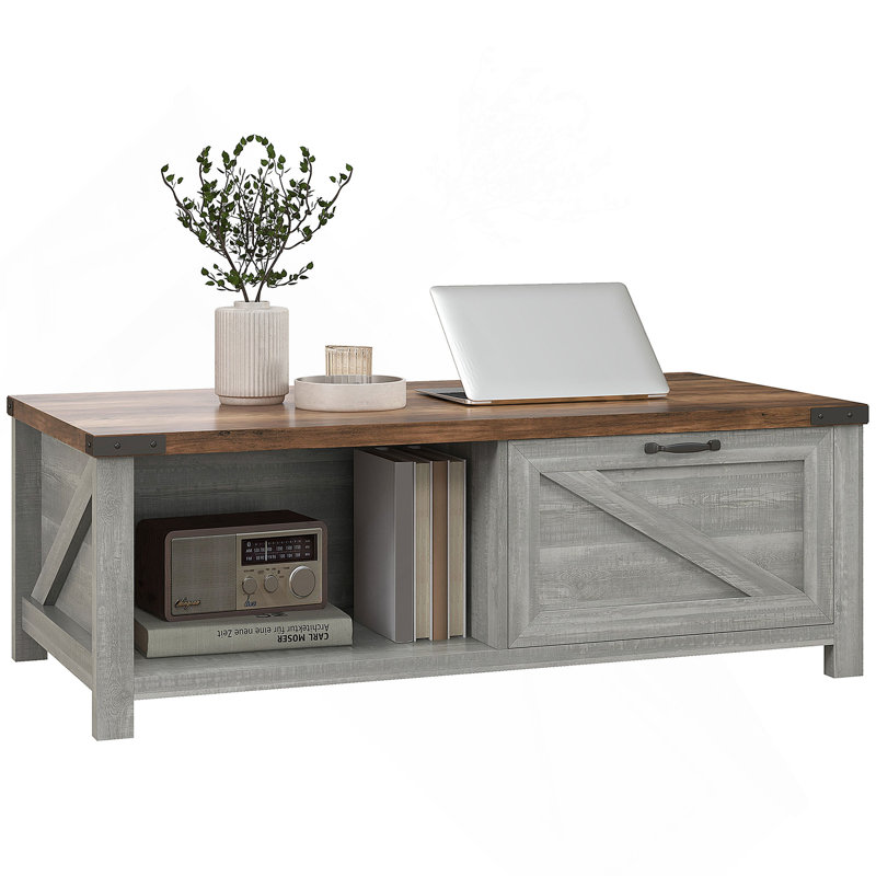Chudleigh Coffee Table, White, Brown Wood