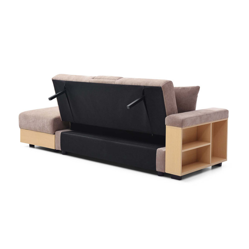 Multifunctional Convertible Sofa with Storage and Versatile Features for Any Space, Light Brown