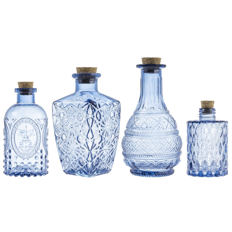 Glass Decorative Bottle, Blue