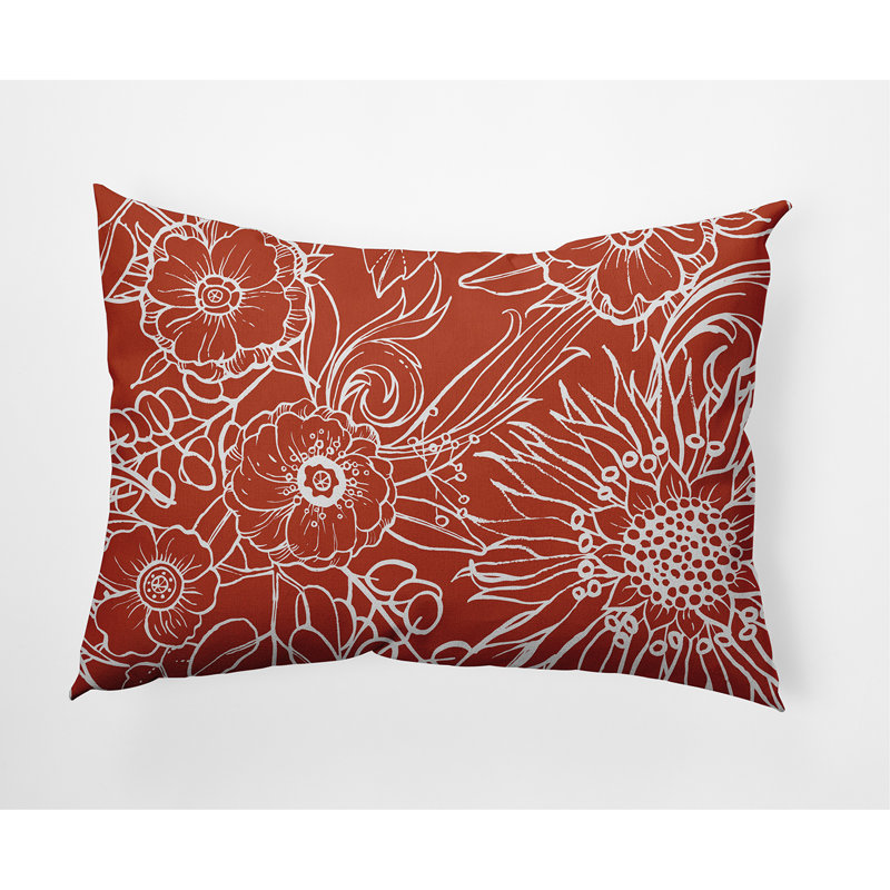 Housse de coussin d'extérieur rectangulaire cubique Flare Flare Polyester, Orange