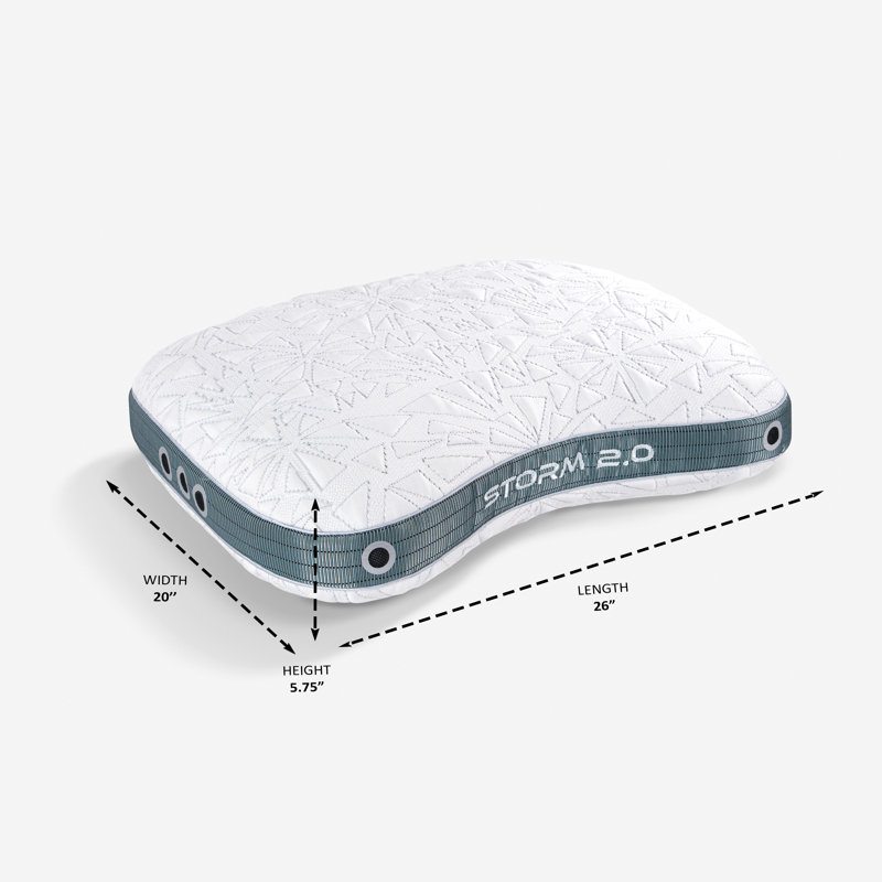 Bedgear Storm Cuddle Curve Performance Cooling Pillow for Side Sleepers- Medium Firmness, 2.0