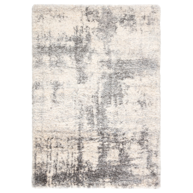 Tapis crème à poil long à motif abstrait Mccollister, Rectangle 10 pi 2 po x 14 pi 1 po