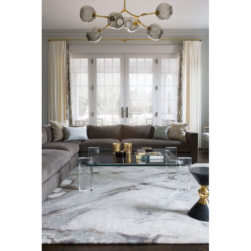 Calacatta Grey Area Rug, Round 8'