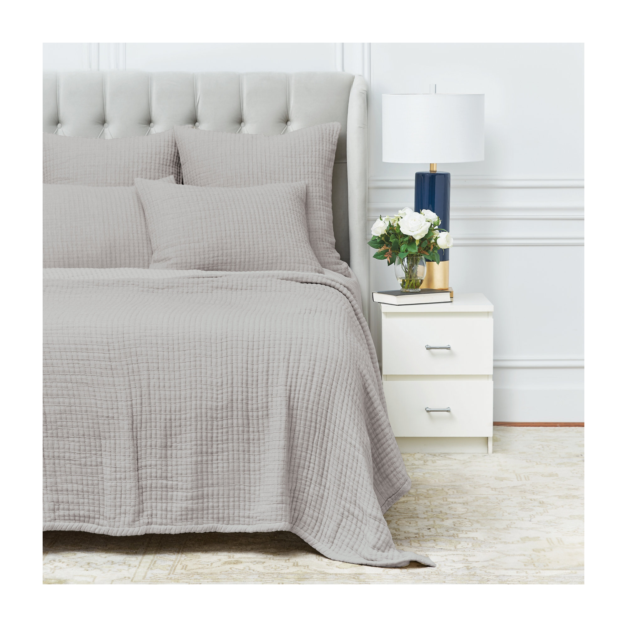 Maybell 100% Cotton Envelope Sham, Ash, Euro