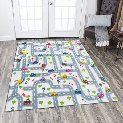 Non-Slip Area Rug, 100% Polyester, 47.2 x 70.9 inches | Raschel Knitting, Pile Height: 0.4 inches | Woven Carpet with Felt Dot Underside, Machine Washable | Stylish Digital Print Design for Home Decor