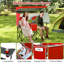 Chaise de plage double avec auvent réglable surdimensionné et pliable rouge-1988115665