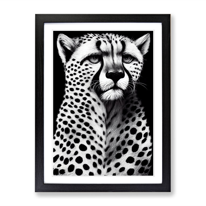 Cheetah Chalk - Picture Frame Print, Black Framed, 64cm H x 46cm W