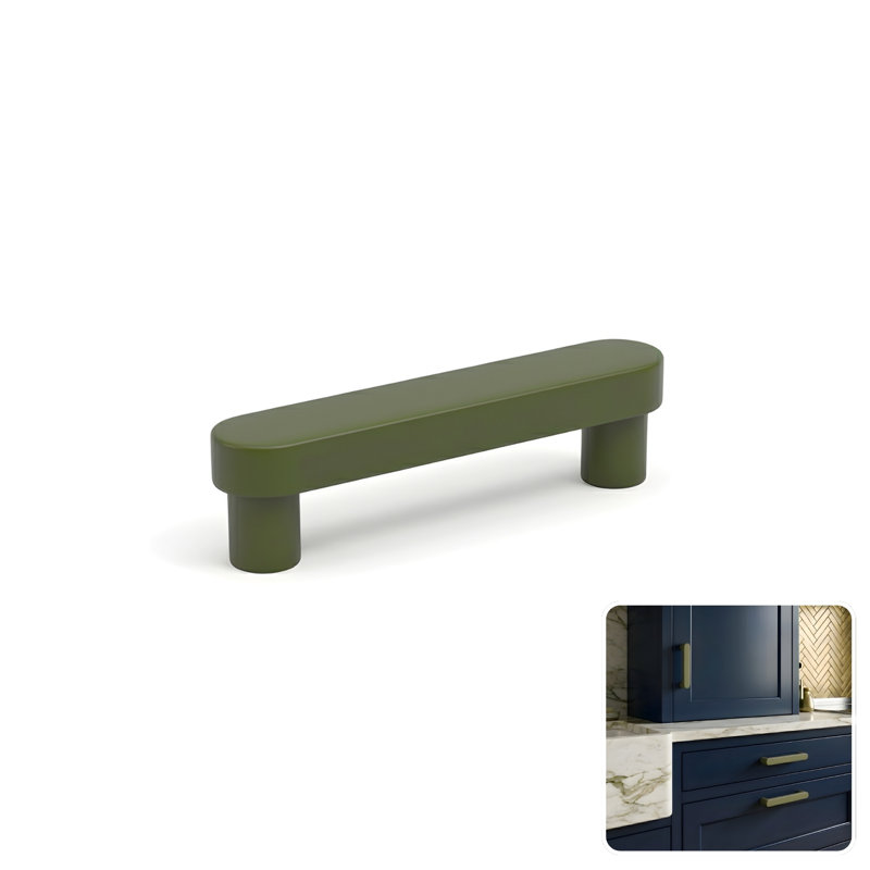 Poignée d'armoire moderne Mid-Century de ROUS, 3 po, olive (vert), 3'', Olive (vert)