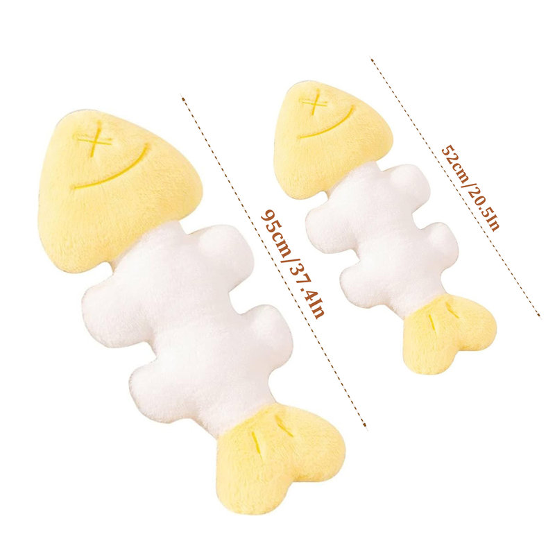 Oreiller en forme d'arête de poisson 2Pc, Jaune