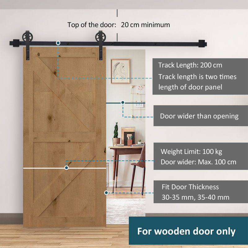 Kameron Standard Single Barn Door Hardware Kit