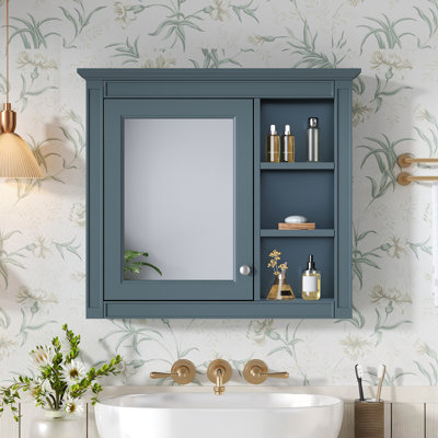 Meuble mural Uniontown avec miroir et 3 tablettes ouvertes