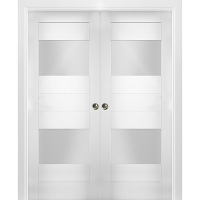 Portes blanches en verre givré Sete