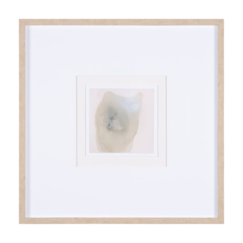 Paix par Ira Havuka sur toile texturée embelli à la main, H 31,5 po x l 31,5 po x P 1,625 po, Cadre en bois brun, Blanc