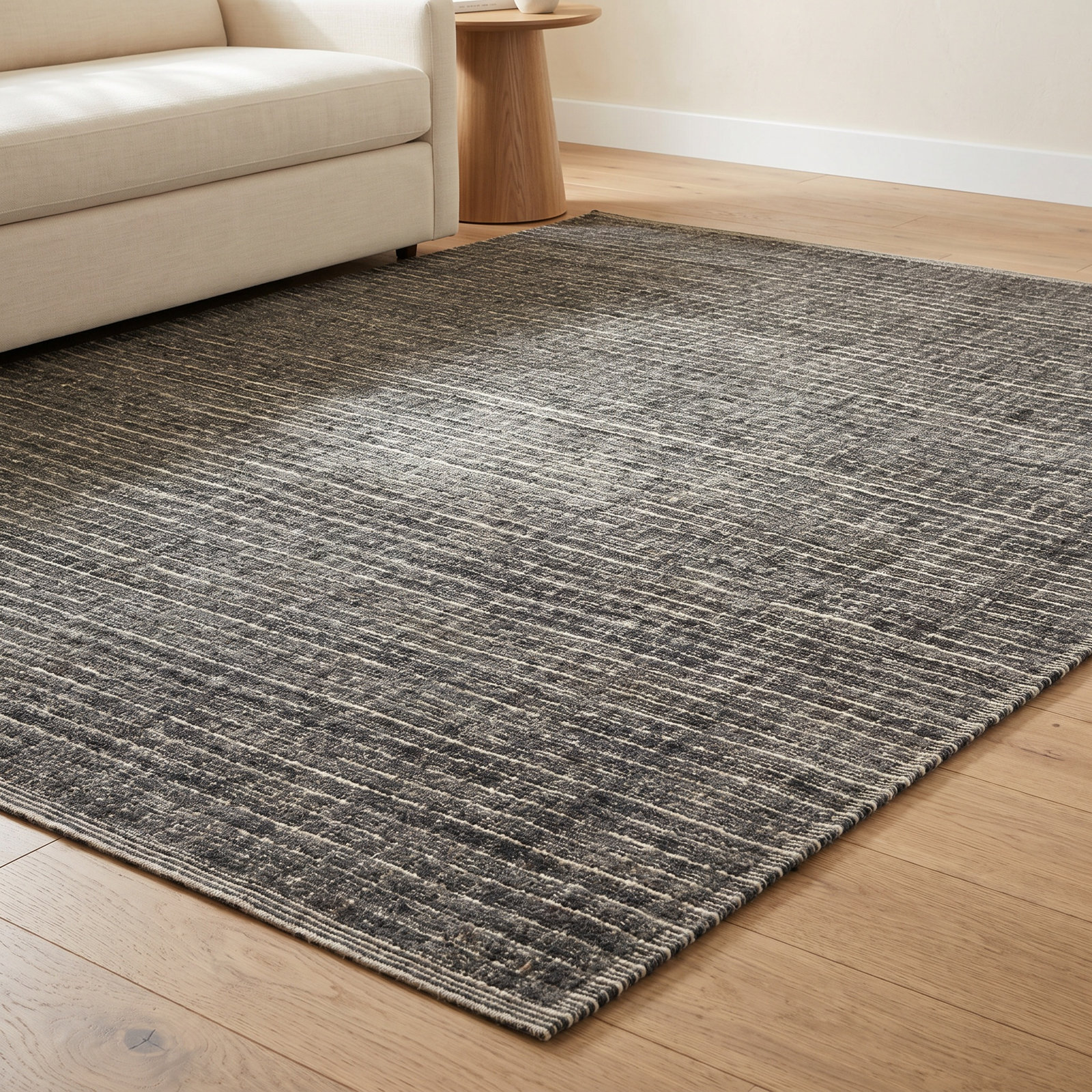Dorsey Charcoal Hand-Woven Geometric Rug, Rectangle 9'6" x 13'6"