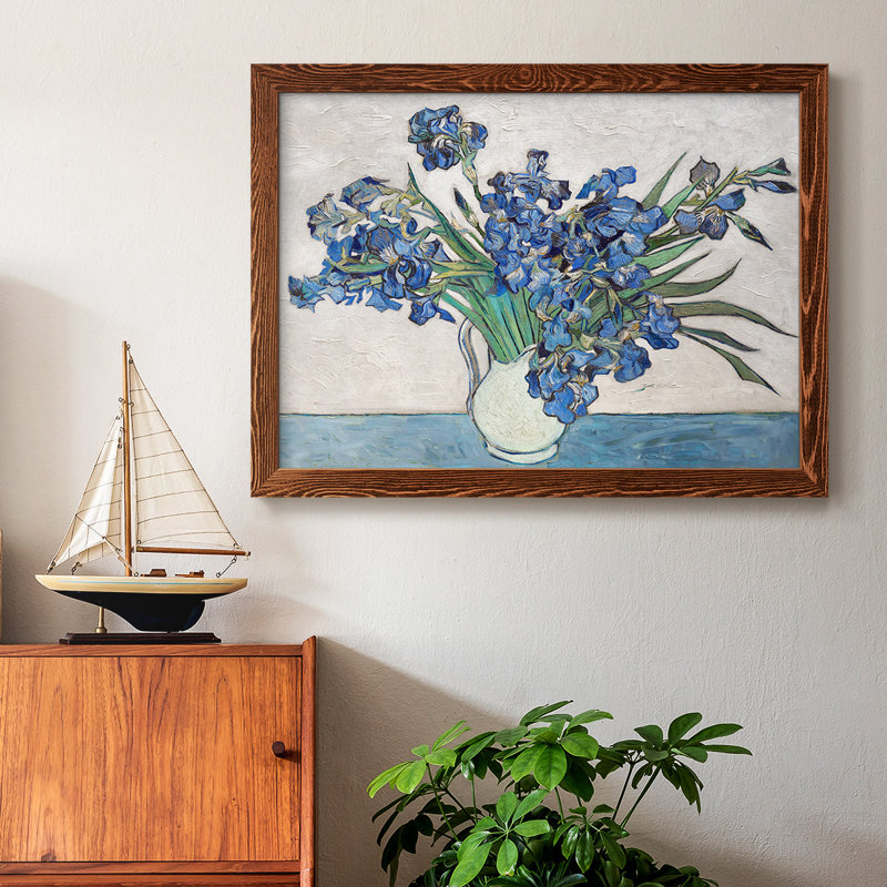 Blue Irises, reproduction d'art sur toile, H 22 po x l 32 po, Érable